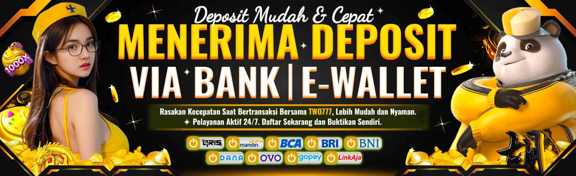 Menerima Deposit Bank & E - Wallet TWO777